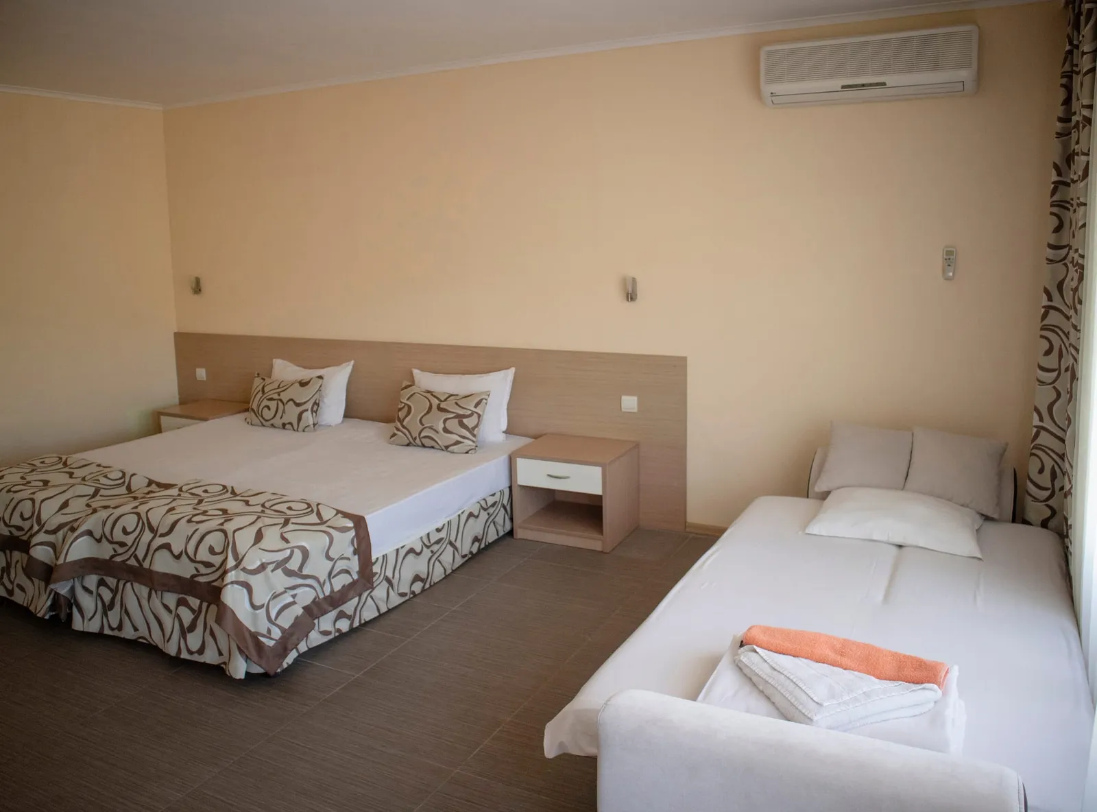 Family Room: double bed and a sofa bed made up for sleeping